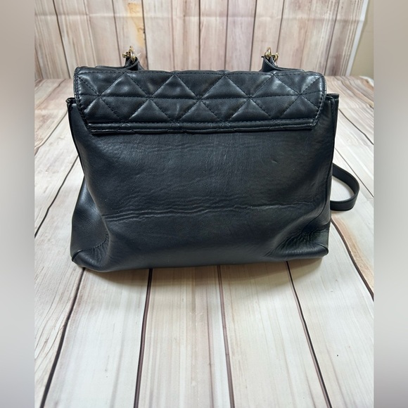 Parisian Chic Bebe Black and Gold Quilted Shoulder Bag. - Picture 4 of 14